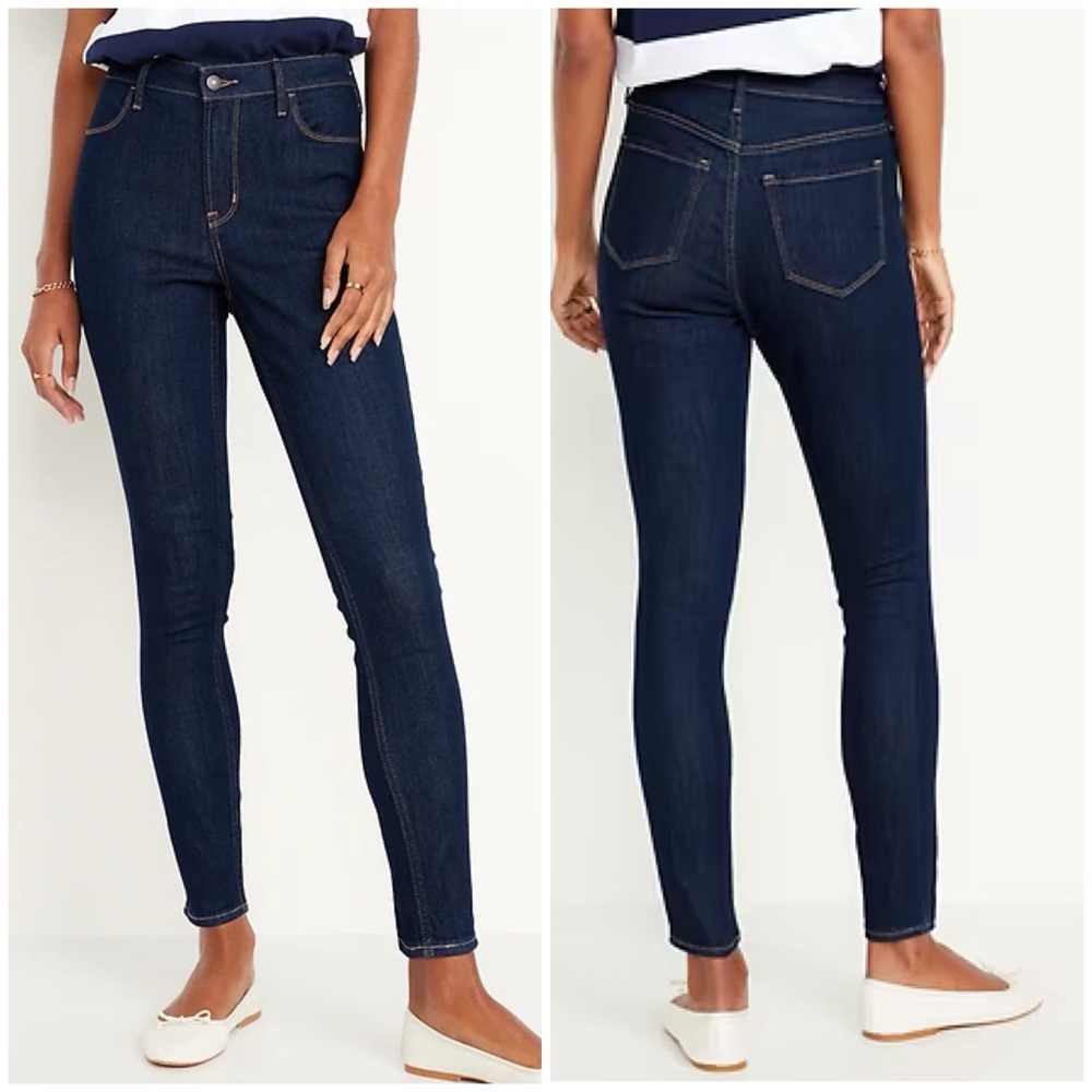 Old Navy High-Waisted Wow Super-Skinny Jeans in Dark Indigo